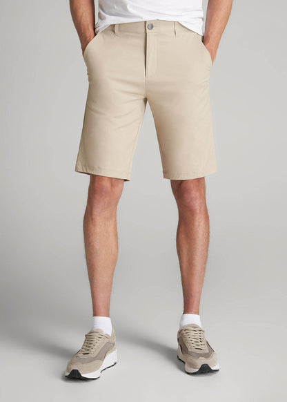 American Tall Men Traveler Chino Shorts for Tall Men in Light Khaki