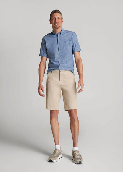American Tall Men Traveler Chino Shorts for Tall Men in Light Khaki