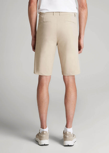 American Tall Men Traveler Chino Shorts for Tall Men in Light Khaki