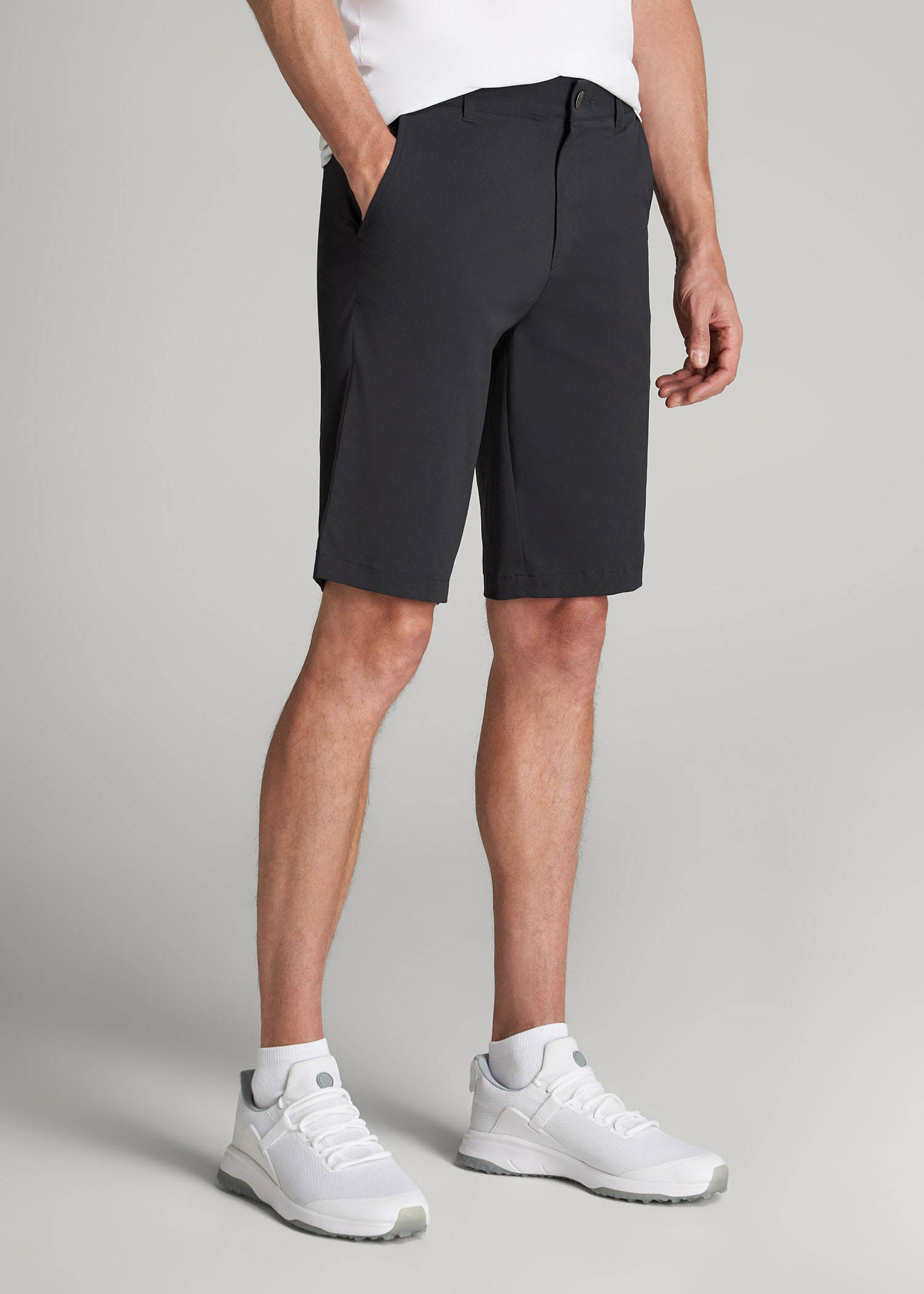 American Tall Men Traveler Chino Shorts for Tall Men in Black