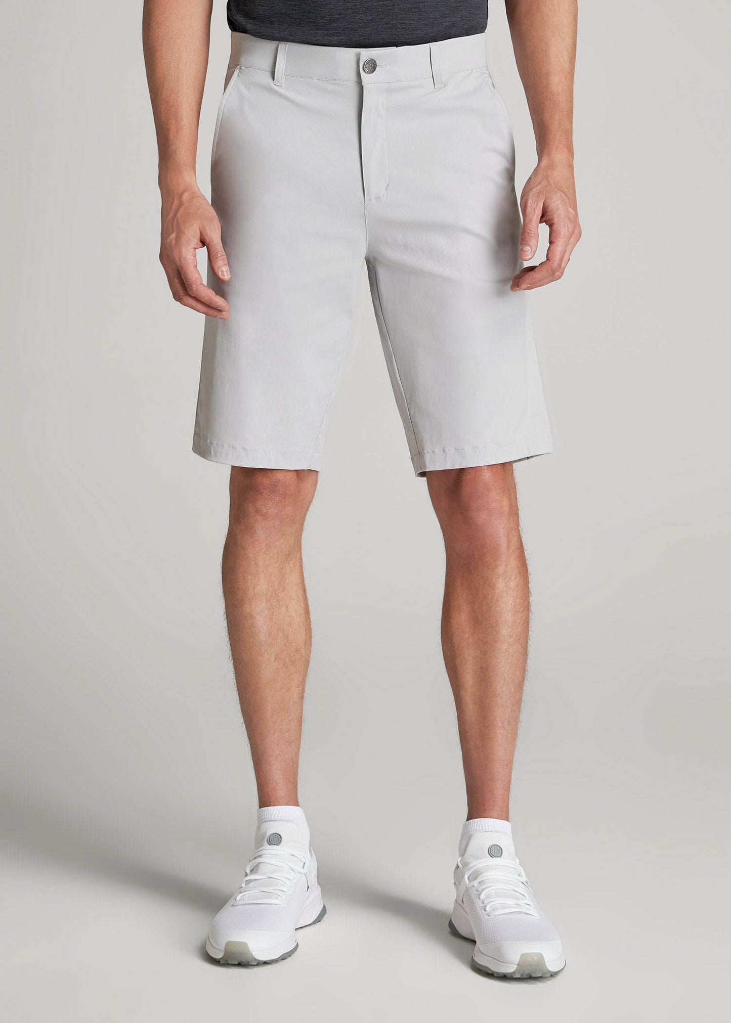 American Tall Men Traveler Chino Shorts for Tall Men in Light Grey