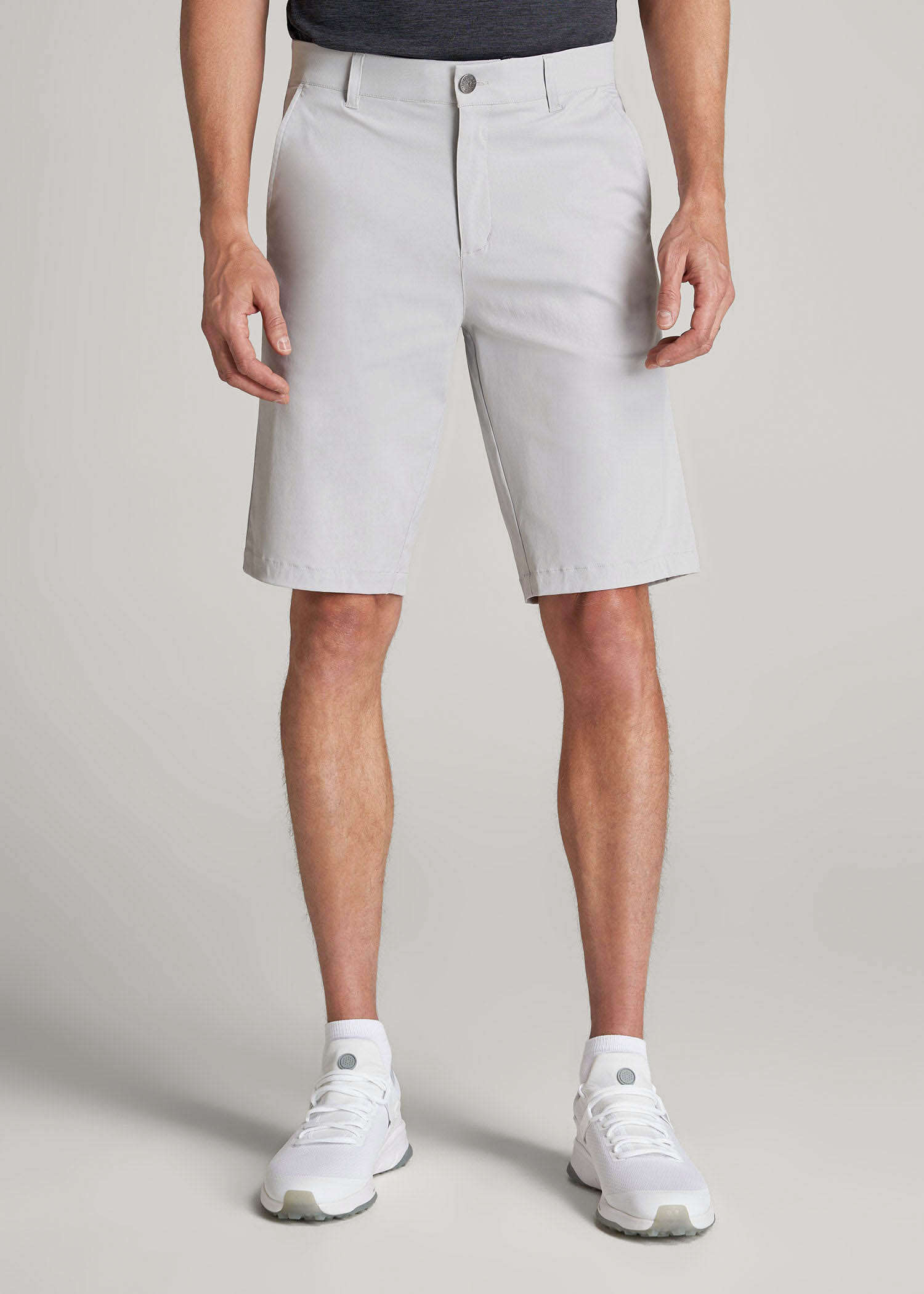 American Tall Men Traveler Chino Shorts for Tall Men in Light Grey