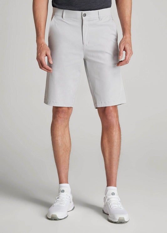 American Tall Men Traveler Chino Shorts for Tall Men in Light Grey
