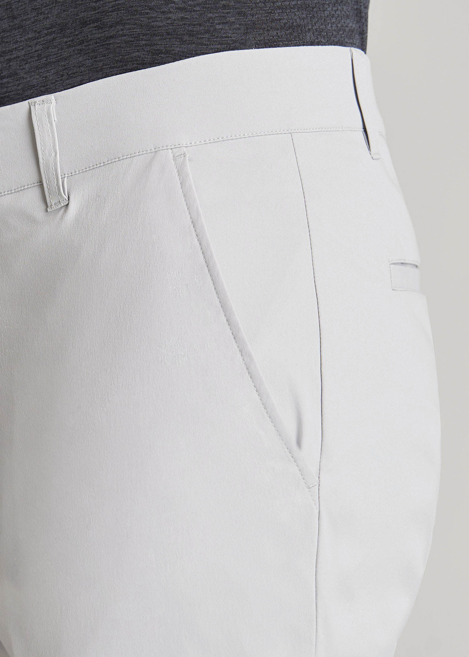American Tall Men Traveler Chino Shorts for Tall Men in Light Grey