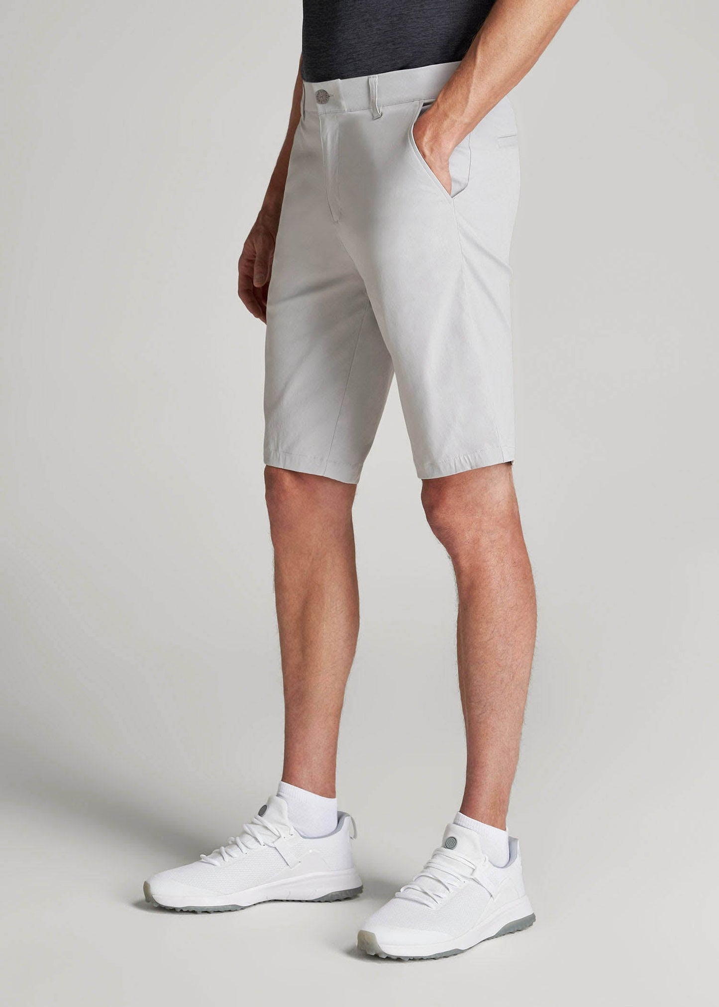 American Tall Men Traveler Chino Shorts for Tall Men in Light Grey