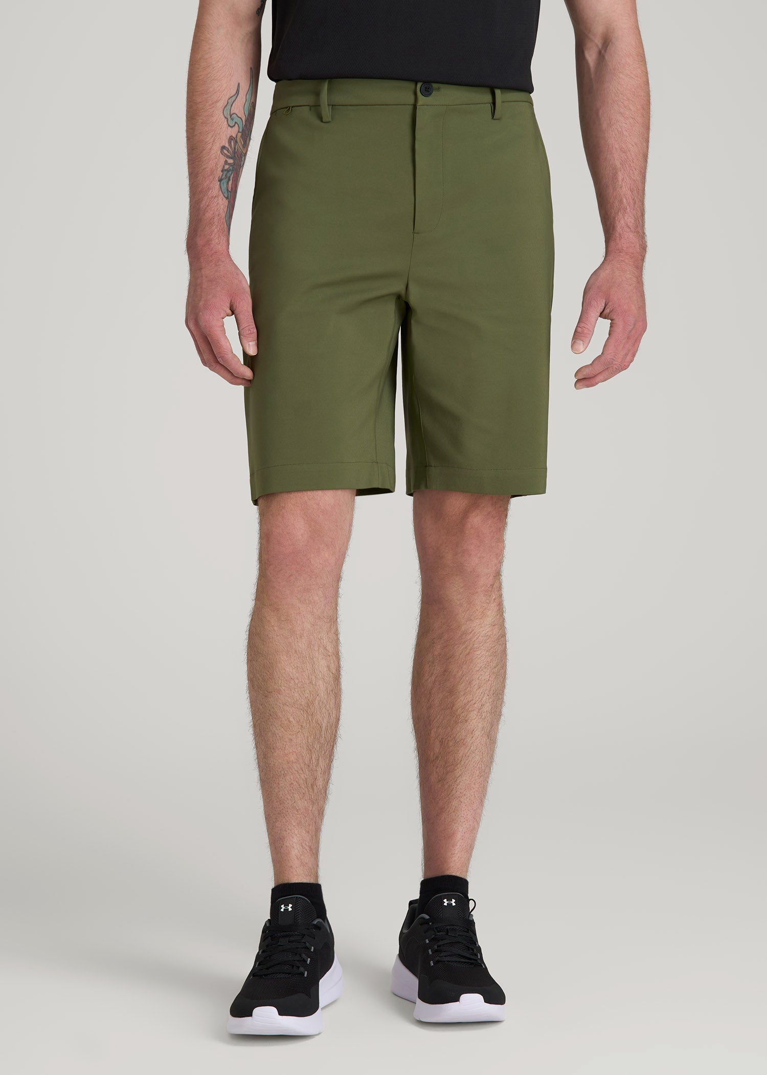 American Tall Men Tech Chino Shorts for Tall Men in Bright Olive