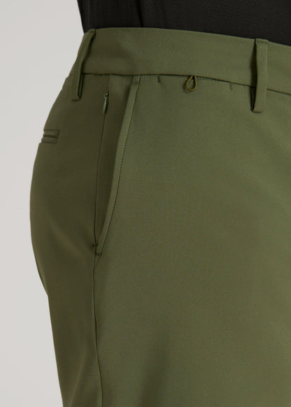 American Tall Men Tech Chino Shorts for Tall Men in Bright Olive