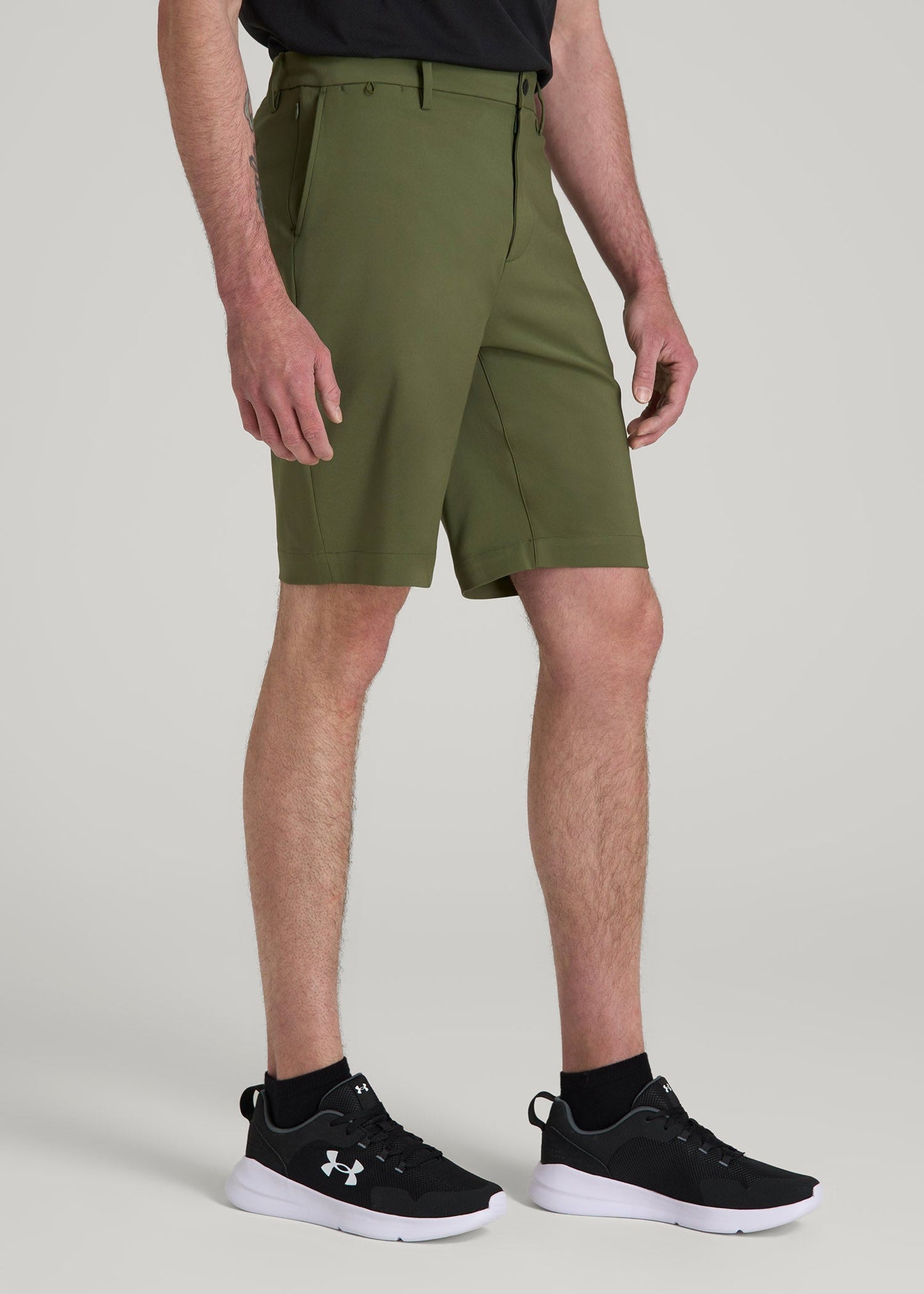 American Tall Men Tech Chino Shorts for Tall Men in Bright Olive