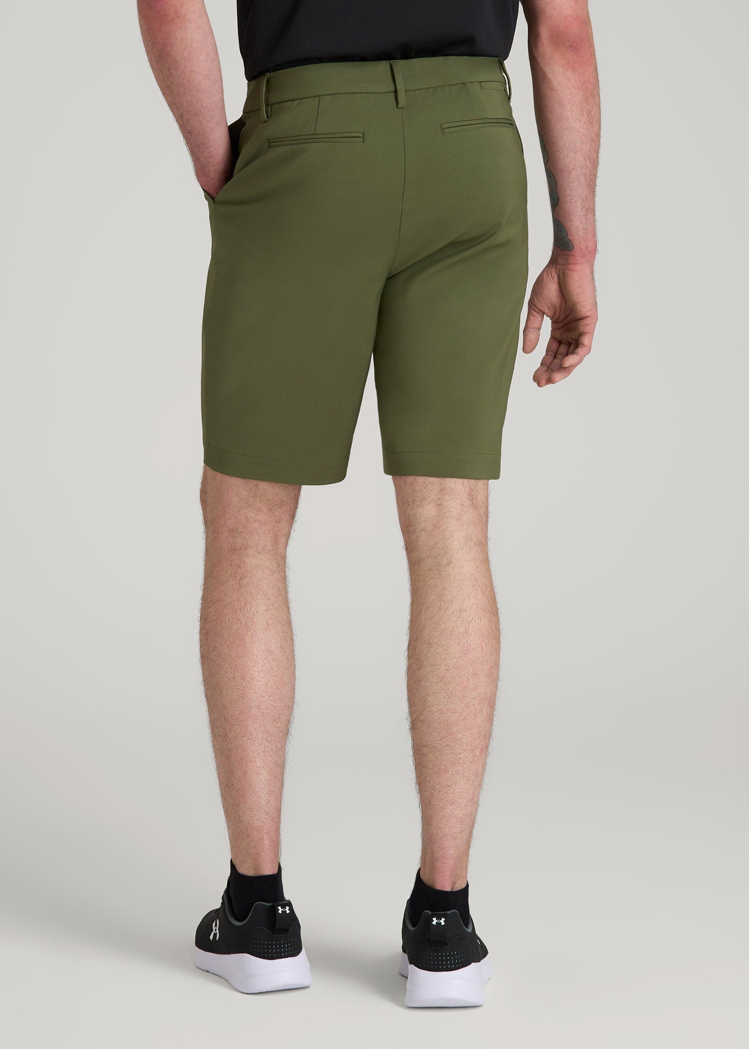 American Tall Men Tech Chino Shorts for Tall Men in Bright Olive