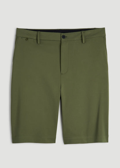 American Tall Men Tech Chino Shorts for Tall Men in Bright Olive