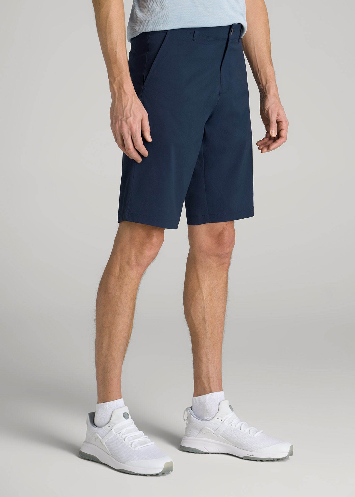 American Tall Men Traveler Chino Shorts for Tall Men in Marine Navy