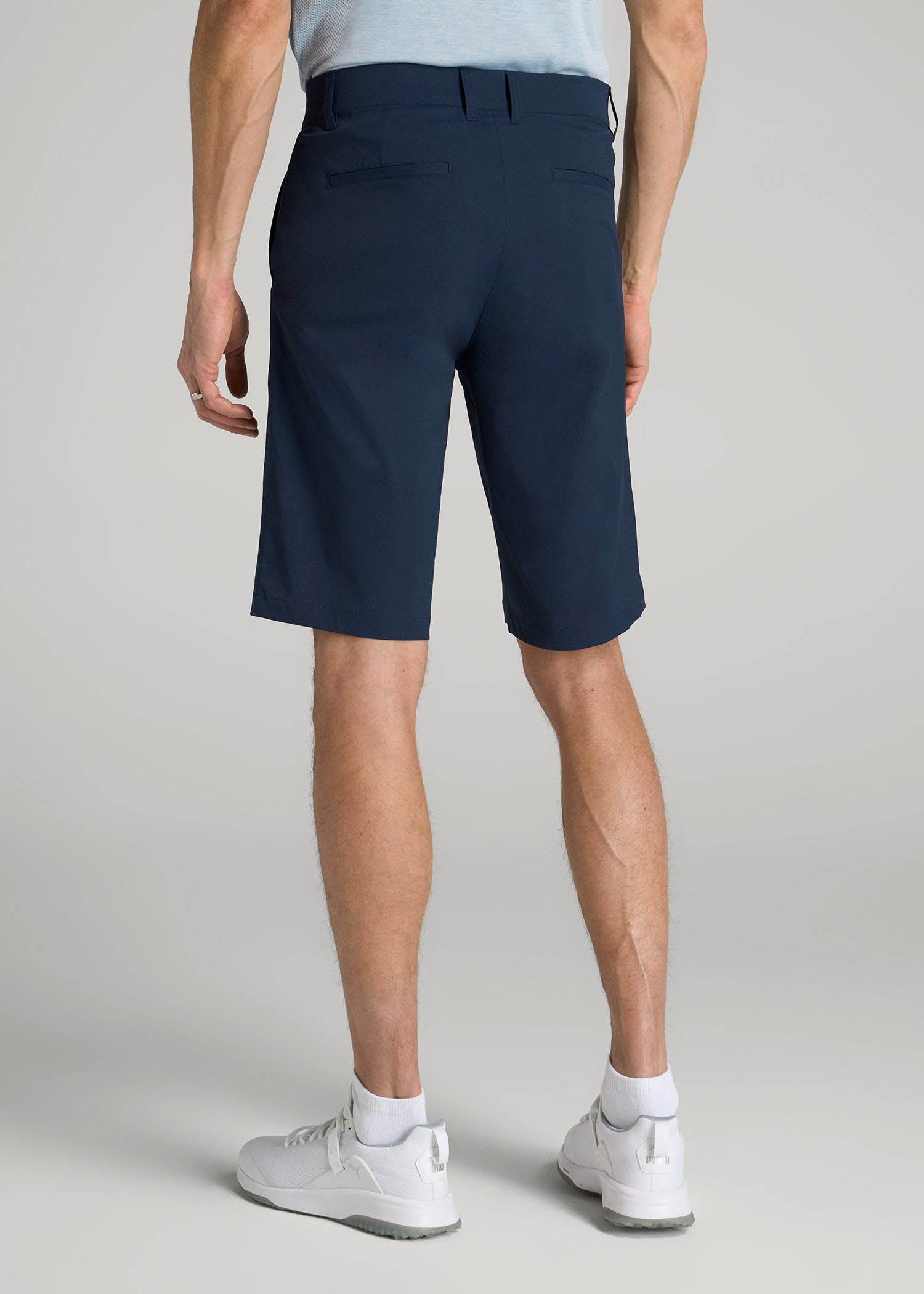 American Tall Men Traveler Chino Shorts for Tall Men in Marine Navy
