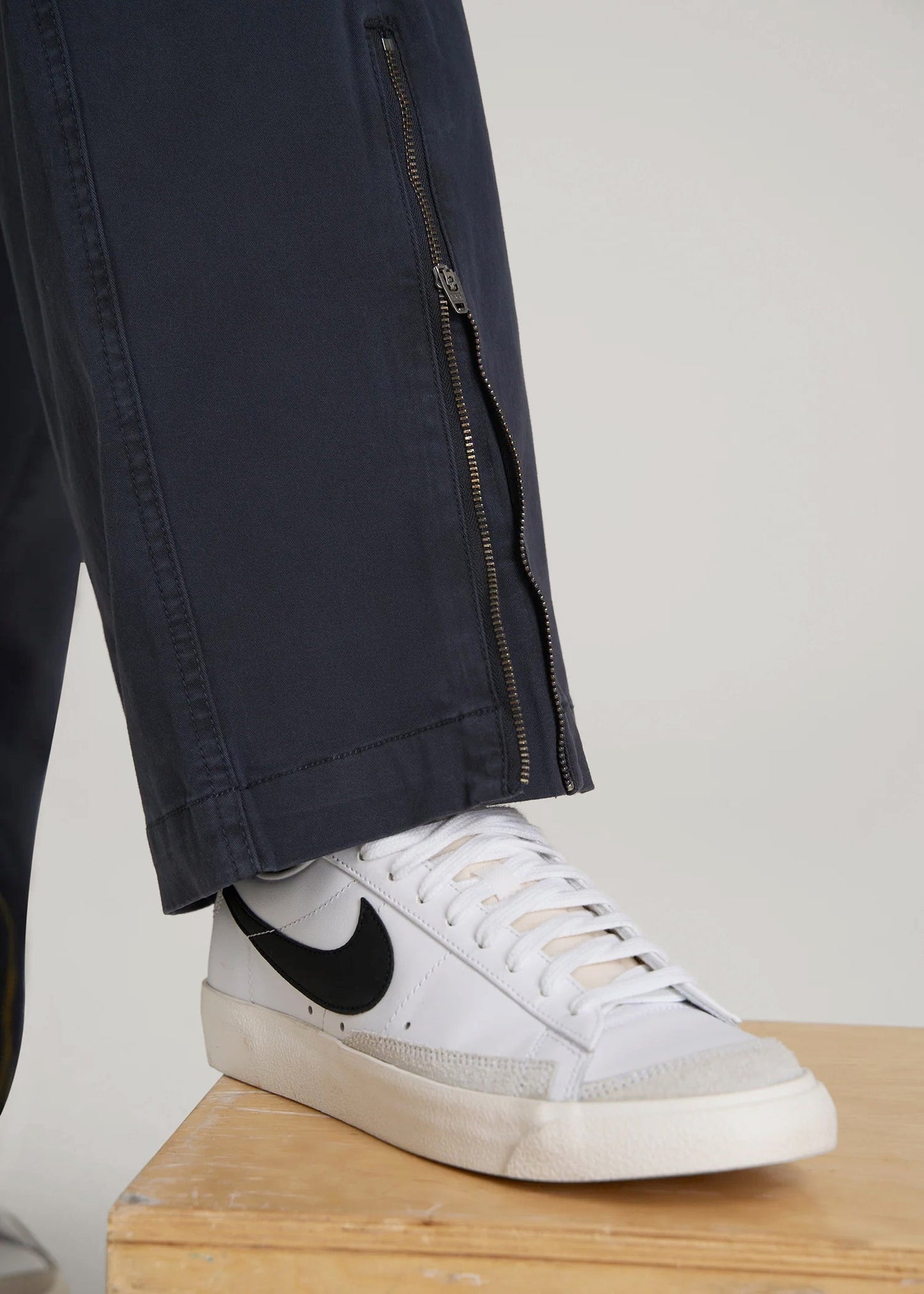 American Tall Men|Women High Rise Garment Dyed Baggy Cargo Pants for Tall Women in Deep Navy