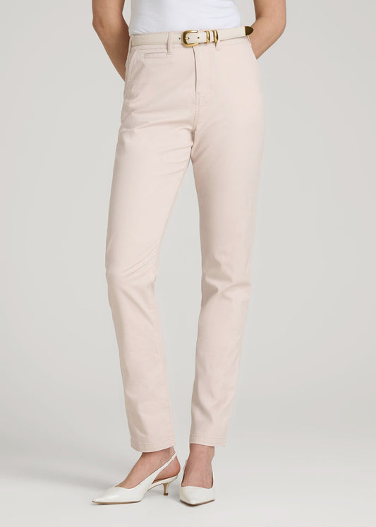 American Tall Men|Women High Rise Tapered Chino Pants for Tall Women in Shell