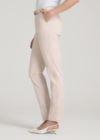 American Tall Men|Women High Rise Tapered Chino Pants for Tall Women in Shell