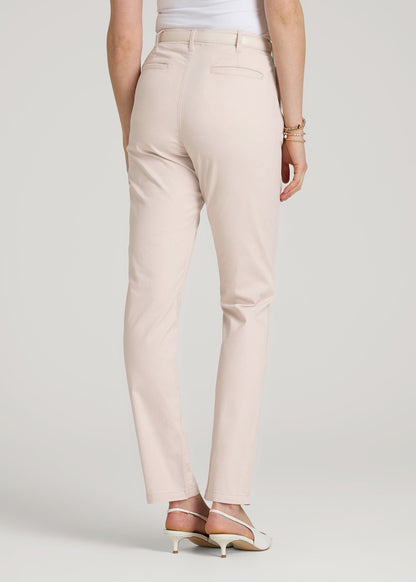 American Tall Men|Women High Rise Tapered Chino Pants for Tall Women in Shell