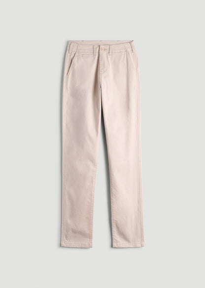 American Tall Men|Women High Rise Tapered Chino Pants for Tall Women in Shell