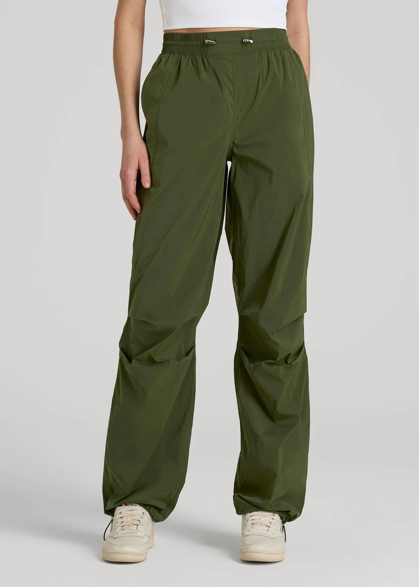 American Tall Men|Women Parachute Jogger for Tall Women in Kale Green