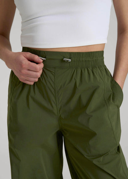 American Tall Men|Women Parachute Jogger for Tall Women in Kale Green