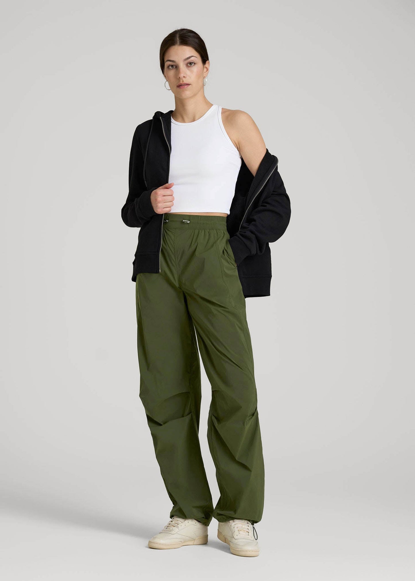 American Tall Men|Women Parachute Jogger for Tall Women in Kale Green