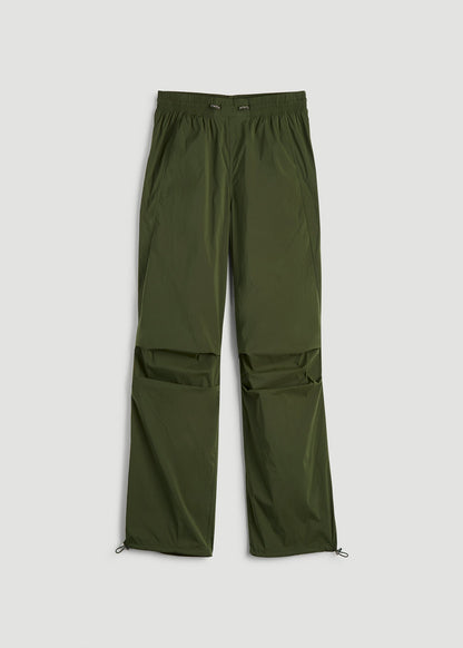 American Tall Men|Women Parachute Jogger for Tall Women in Kale Green