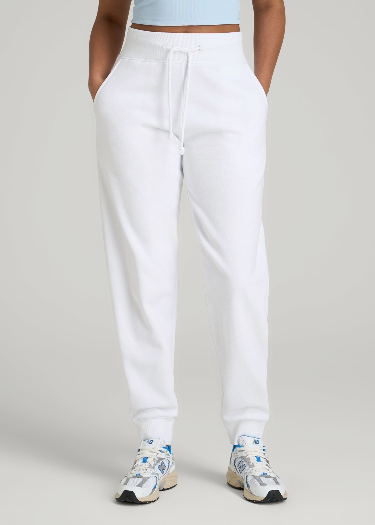 American Tall Men|Women A.T. Basics Athletic Joggers for Tall Women in Optic White