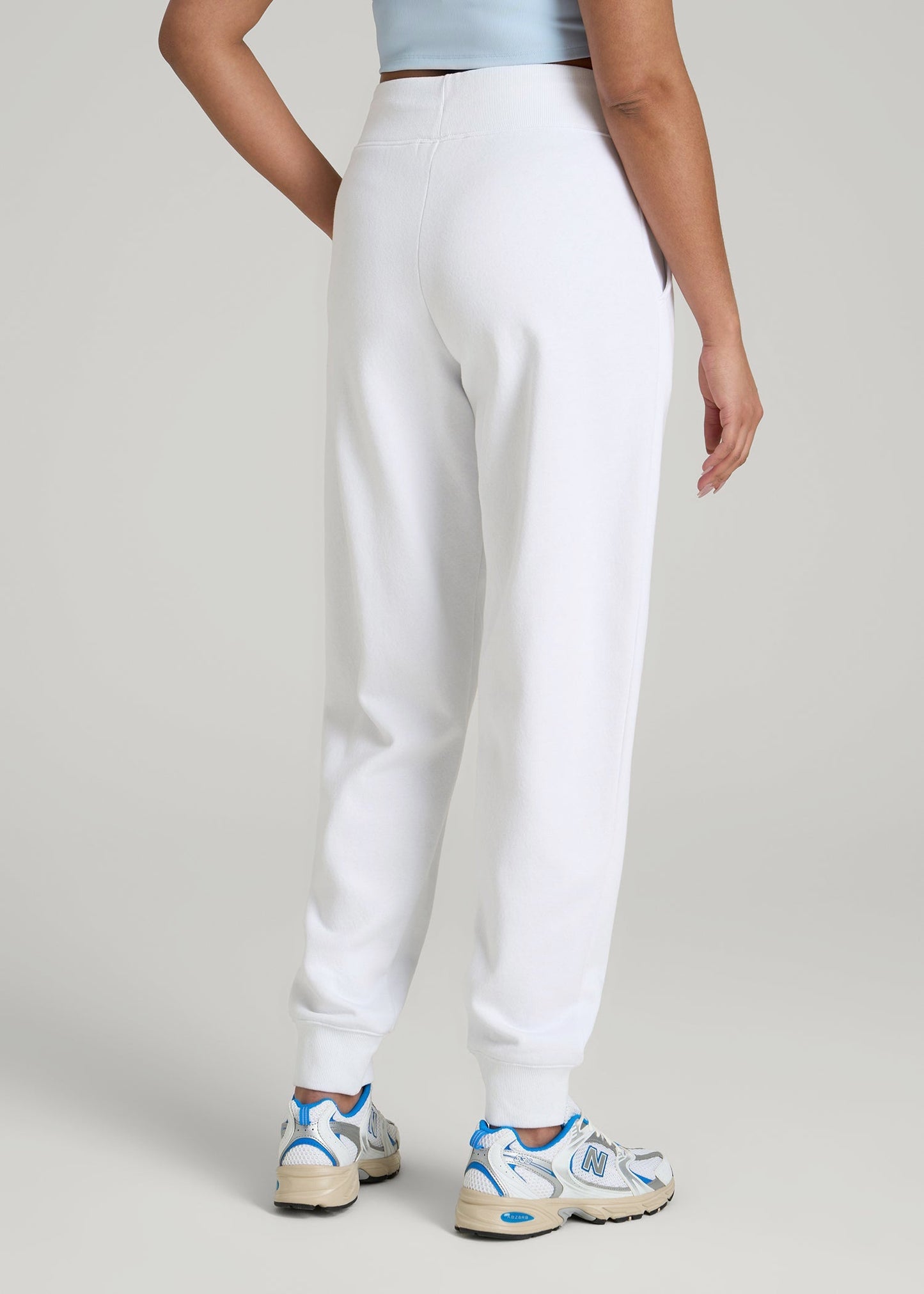 American Tall Men|Women A.T. Basics Athletic Joggers for Tall Women in Optic White