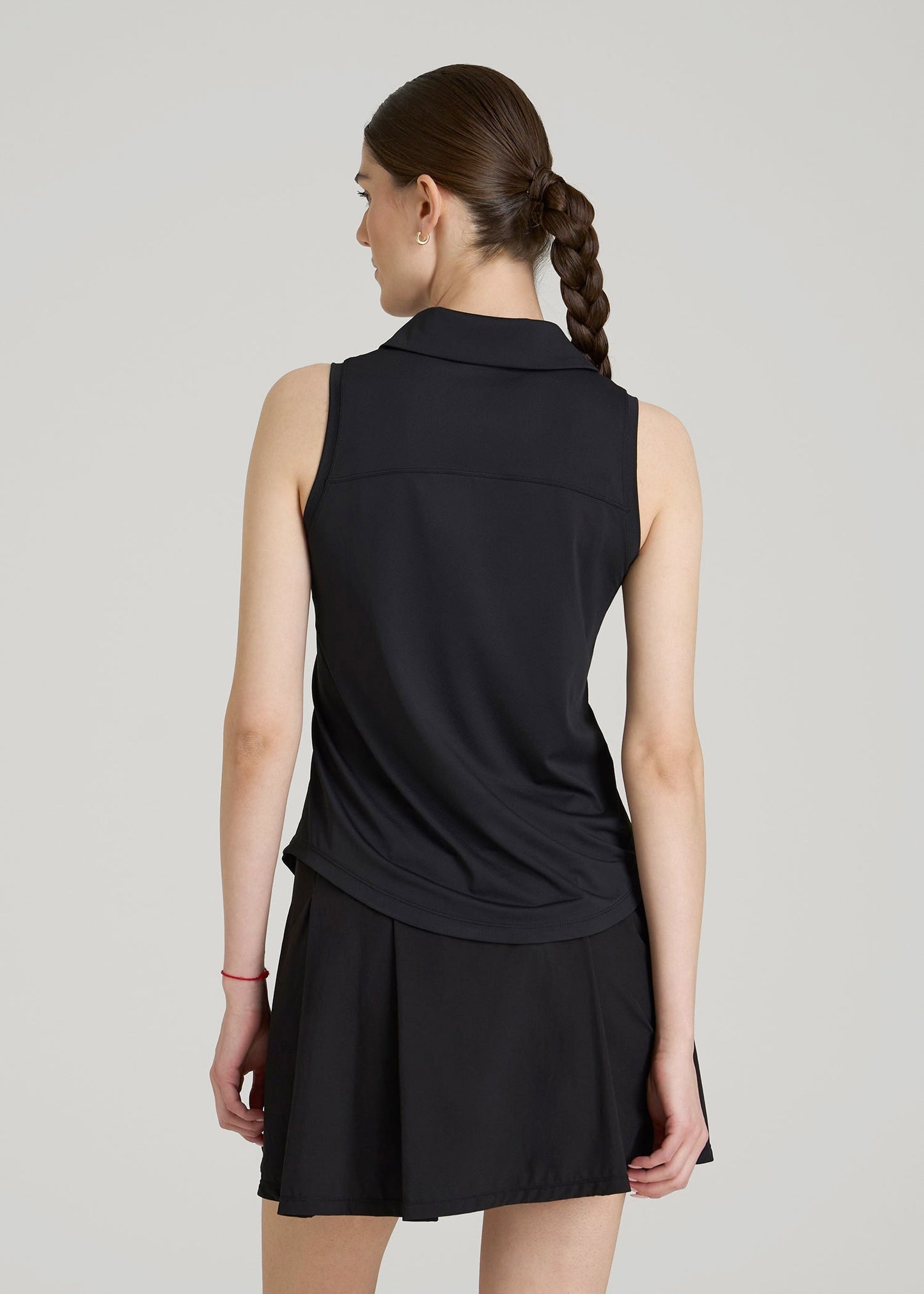 American Tall Men|Women Active Sleeveless Polo Shirt for Tall Women in Black