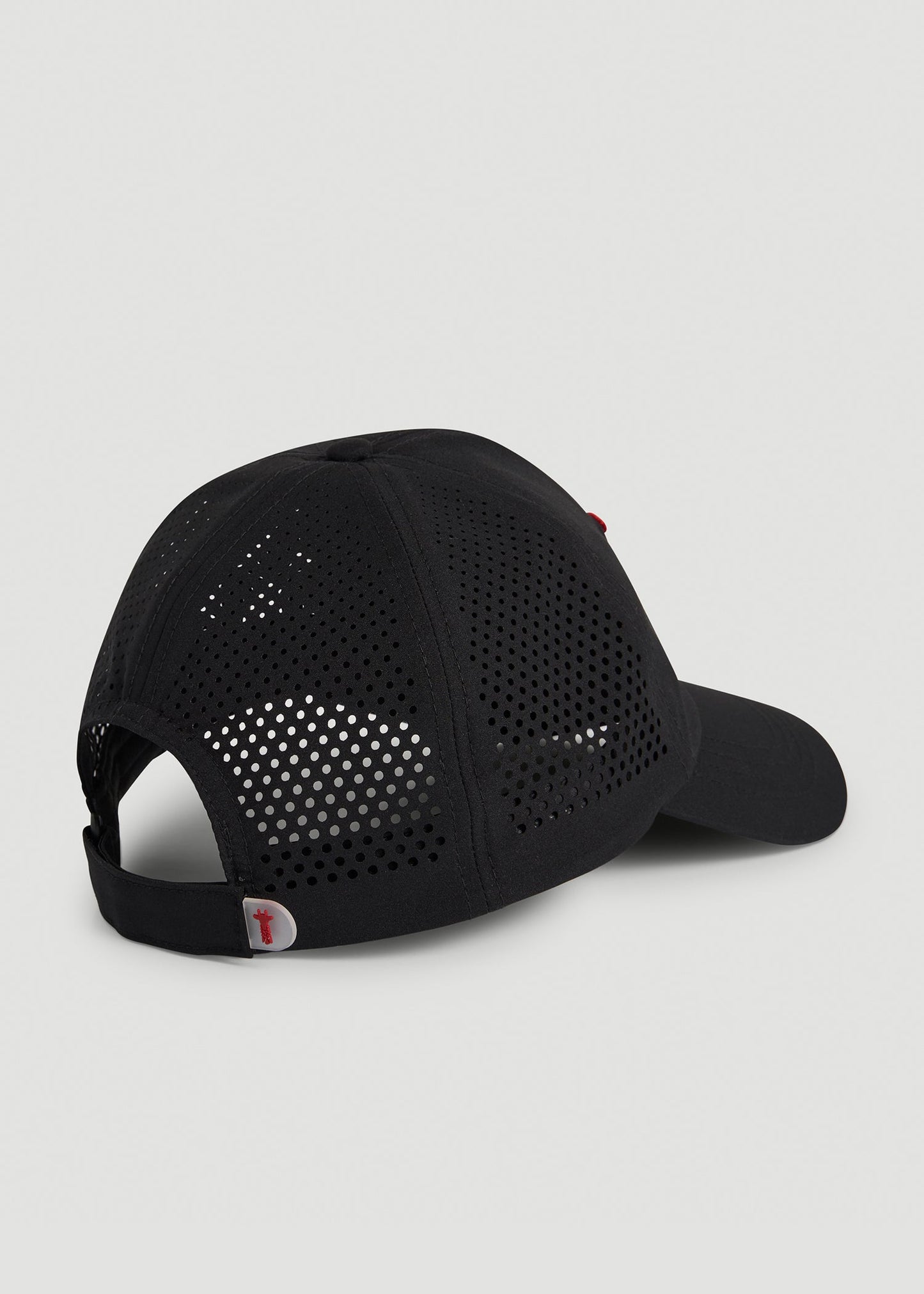 American Tall Men Lightweight Perforated Hat in Black with Red Logo