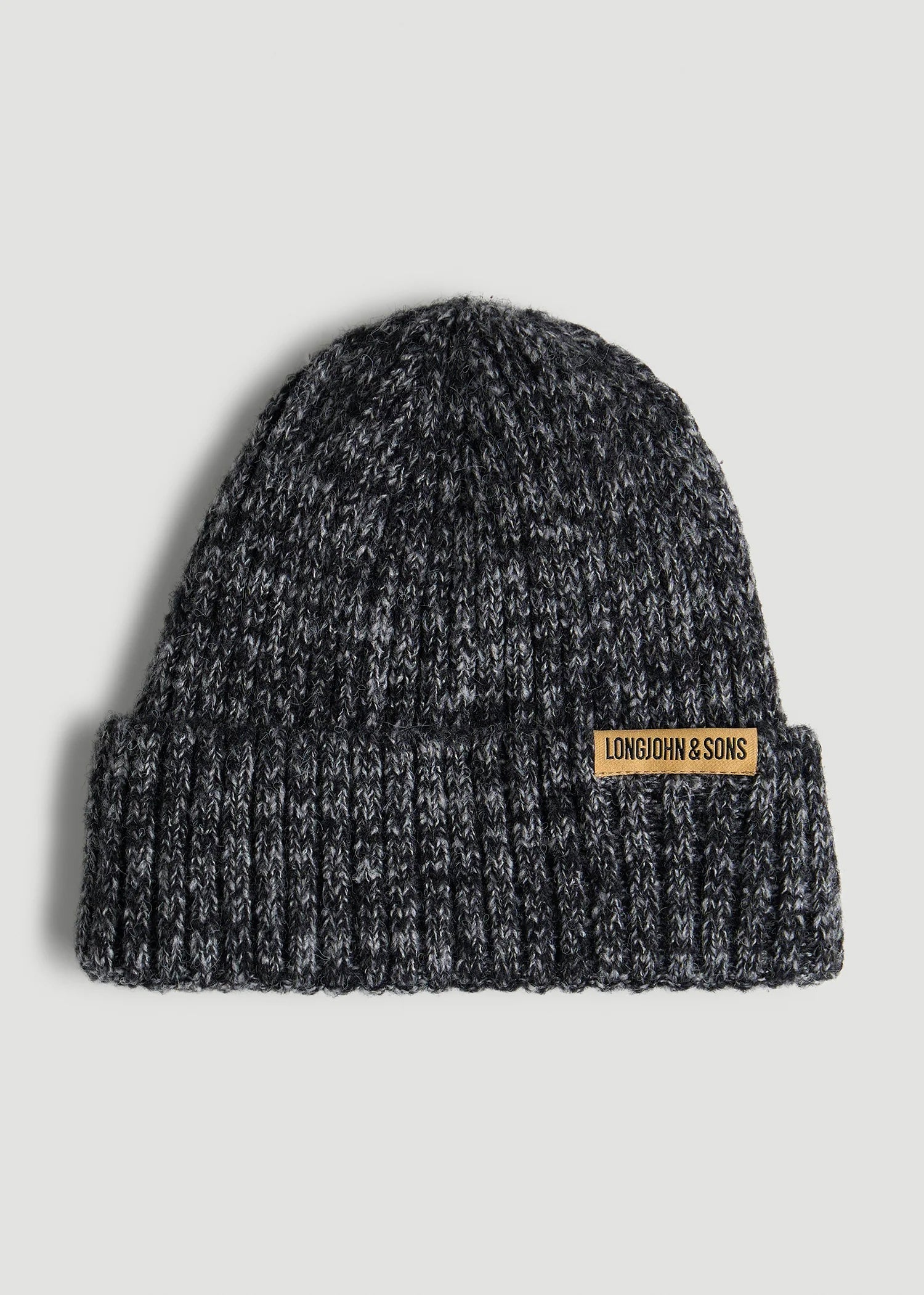 American Tall Men LJ&S Wool Blend Beanie for Tall Men in Charcoal Mix