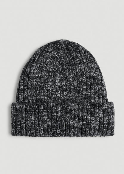 American Tall Men LJ&S Wool Blend Beanie for Tall Men in Charcoal Mix