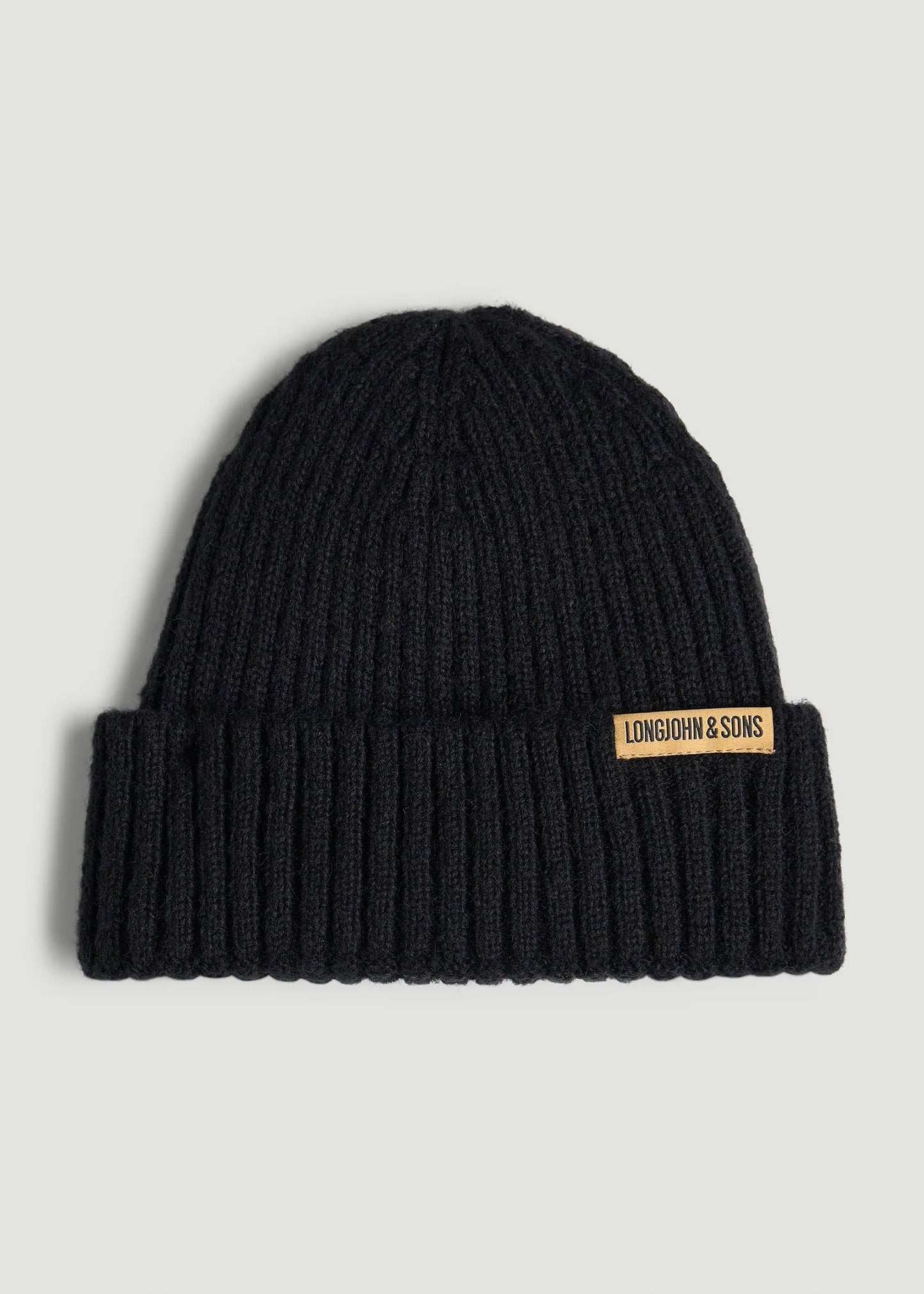 American Tall Men LJ&S Wool Blend Beanie for Tall Men in Black