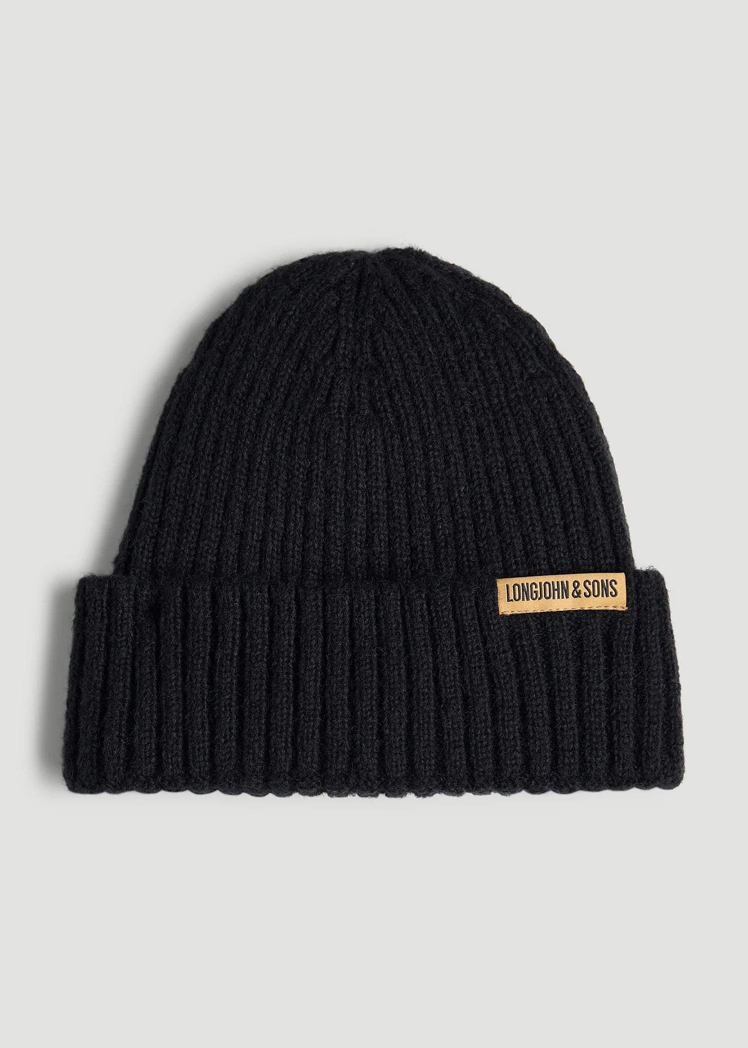 American Tall Men LJ&S Wool Blend Beanie for Tall Men in Black