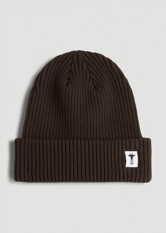 American Tall Men Cotton Beanie in Espresso