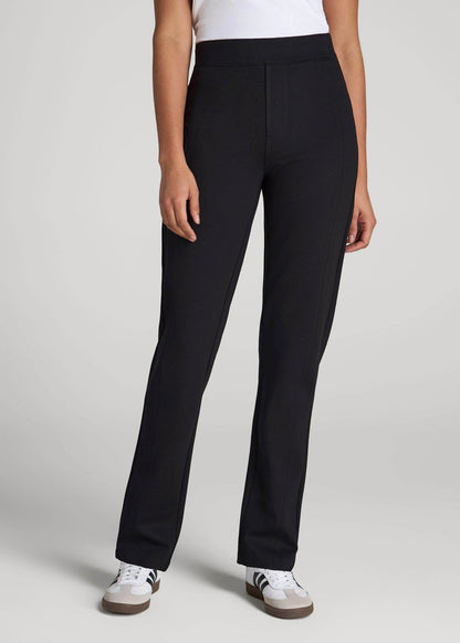 American Tall Women Pull-On Slim Dress Pants for Tall Women in Black