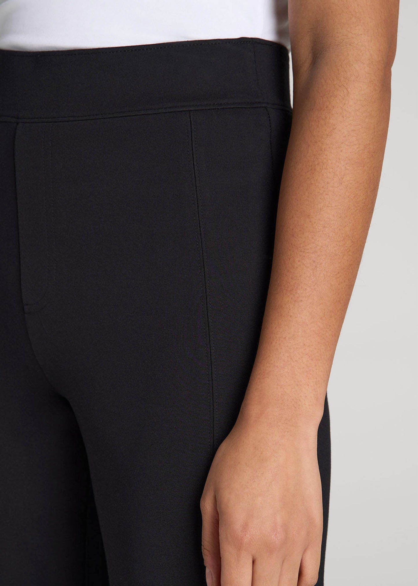 American Tall Women Pull-On Slim Dress Pants for Tall Women in Black