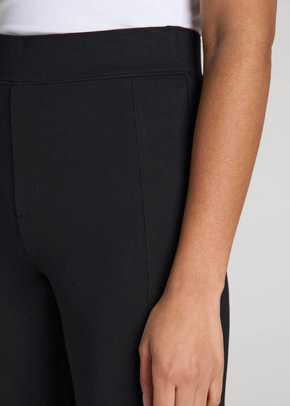 American Tall Women Pull-On Slim Dress Pants for Tall Women in Black