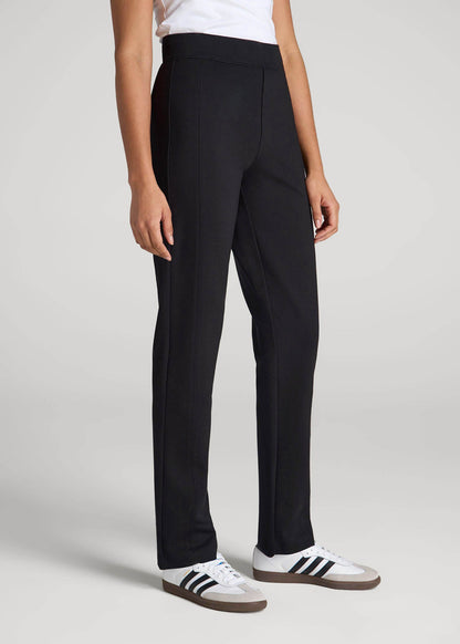 American Tall Women Pull-On Slim Dress Pants for Tall Women in Black