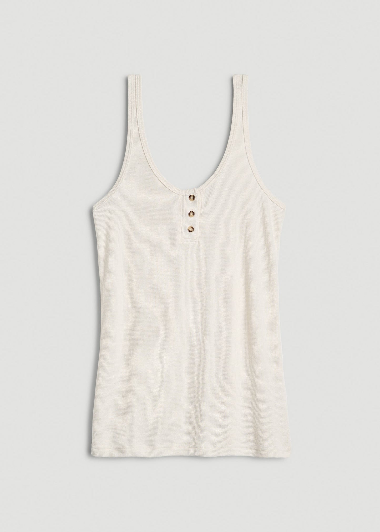 American Tall Women Waffle Tank Top for Tall Women in White Alyssum
