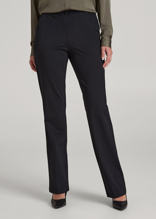 American Tall Women Freedom Flex Straight Leg Dress Pants for Tall Women in Black