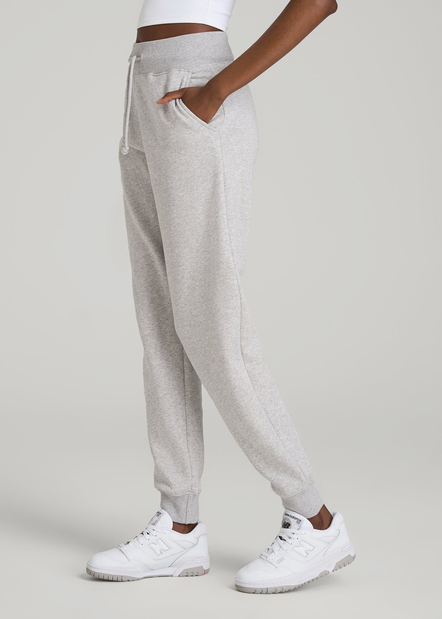 American Tall Women A.T. Basics Athletic Joggers for Tall Women in Grey Mix