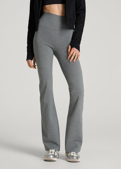 American Tall Women Cotton flare legging for Tall Women in Mid Grey Heather
