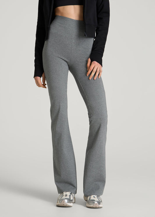 American Tall Women Cotton flare legging for Tall Women in Mid Grey Heather