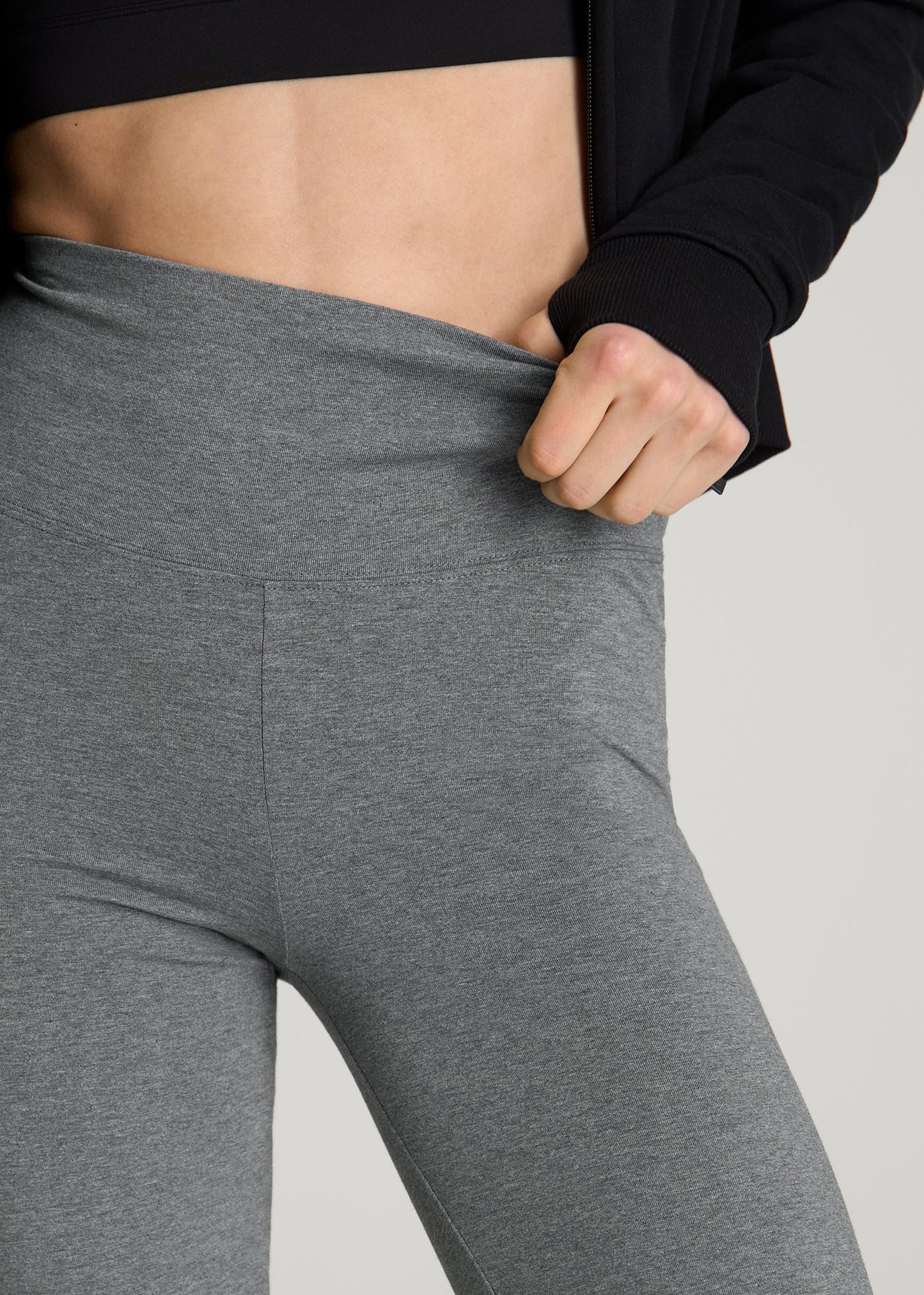 American Tall Women Cotton flare legging for Tall Women in Mid Grey Heather