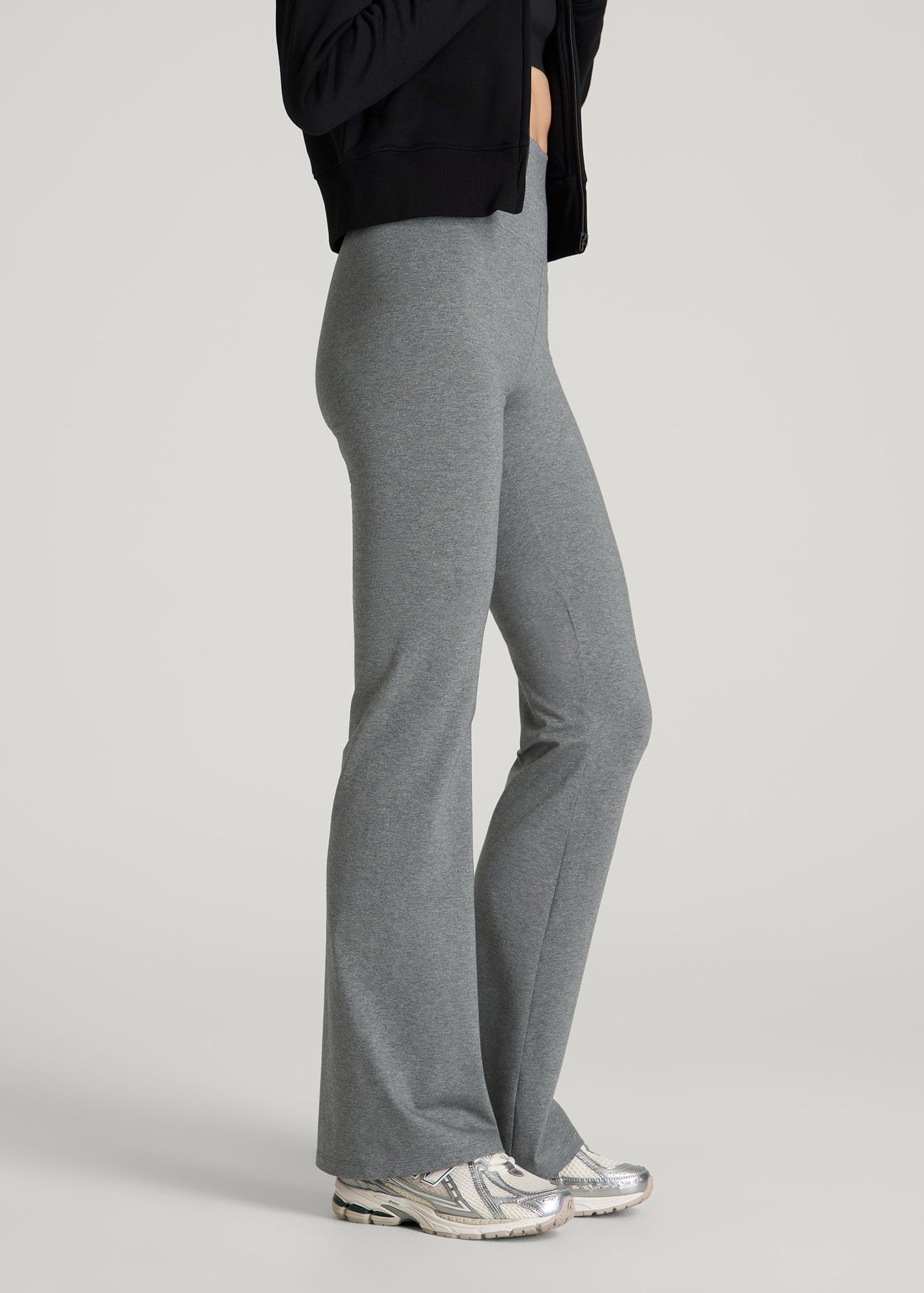 American Tall Women Cotton flare legging for Tall Women in Mid Grey Heather