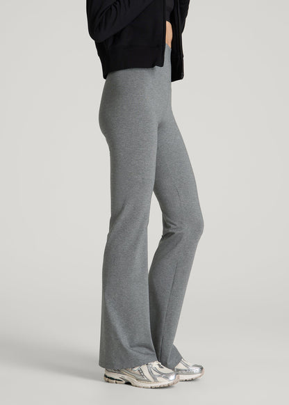 American Tall Women Cotton flare legging for Tall Women in Mid Grey Heather