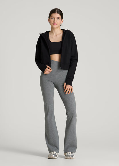 American Tall Women Cotton flare legging for Tall Women in Mid Grey Heather