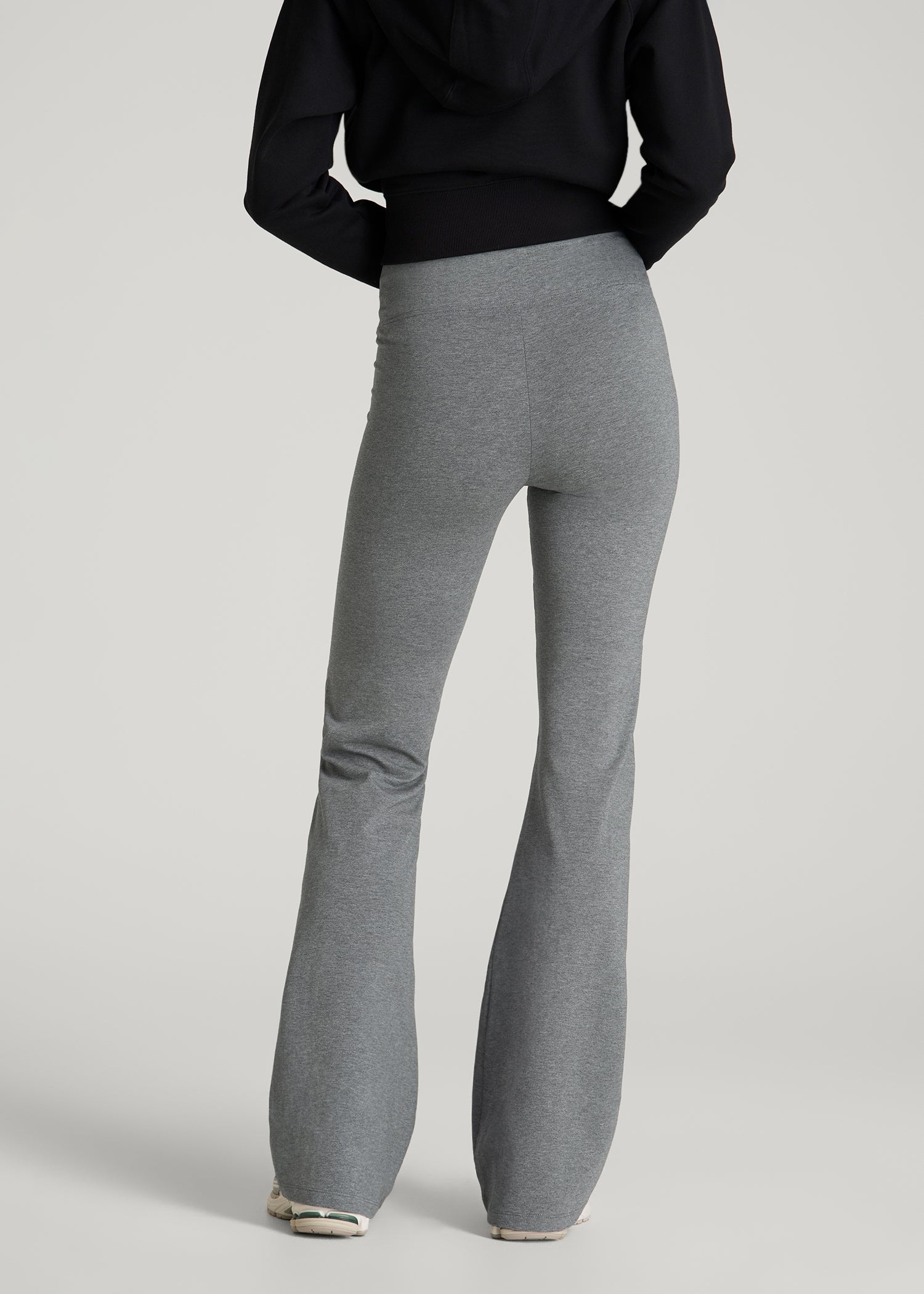 American Tall Women Cotton flare legging for Tall Women in Mid Grey Heather