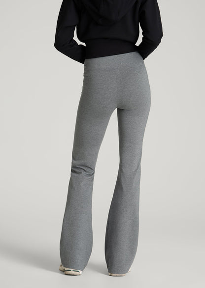 American Tall Women Cotton flare legging for Tall Women in Mid Grey Heather