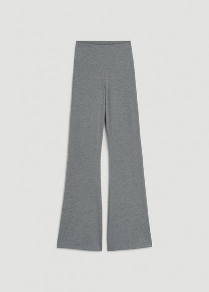 American Tall Women Cotton flare legging for Tall Women in Mid Grey Heather